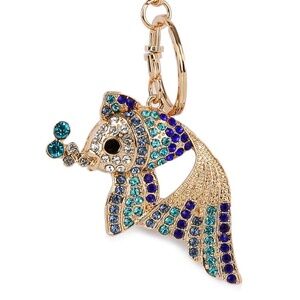 Colorful Rhinestone Fish Purse Charm